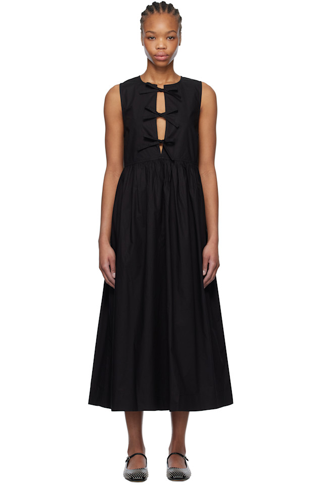 Хлопковое поплиновое платье миди Ganni, черный
Хлопковое поплиновое платье миди Ganni, черный