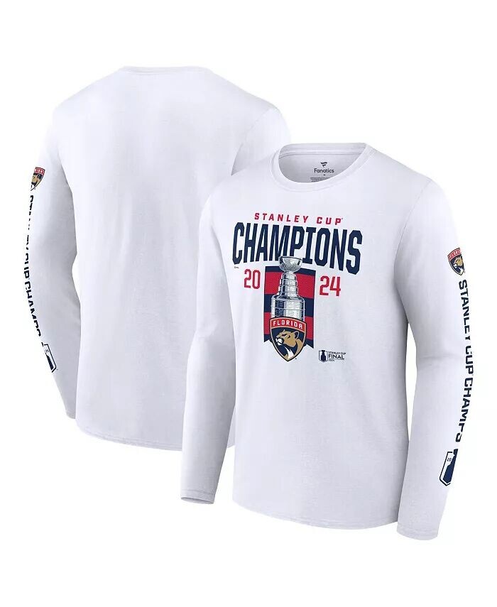 Мужская белая футболка с длинным рукавом Florida Panthers 2024 Stanley Cup Champions Fanatics
Мужская белая футболка с длинным рукавом Florida Panthers 2024 Stanley Cup Champions Fanatics