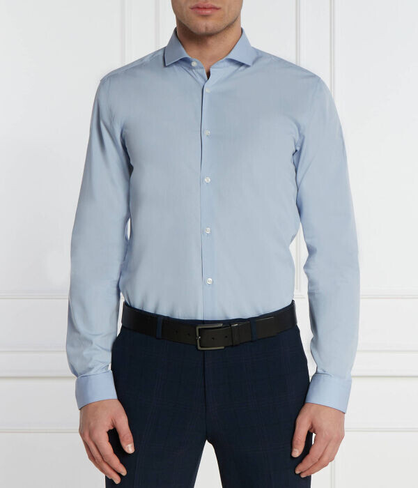 Рубашка мужская Hugo облегающего кроя однотонная, голубой
Рубашка мужская Hugo облегающего кроя однотонная, голубой