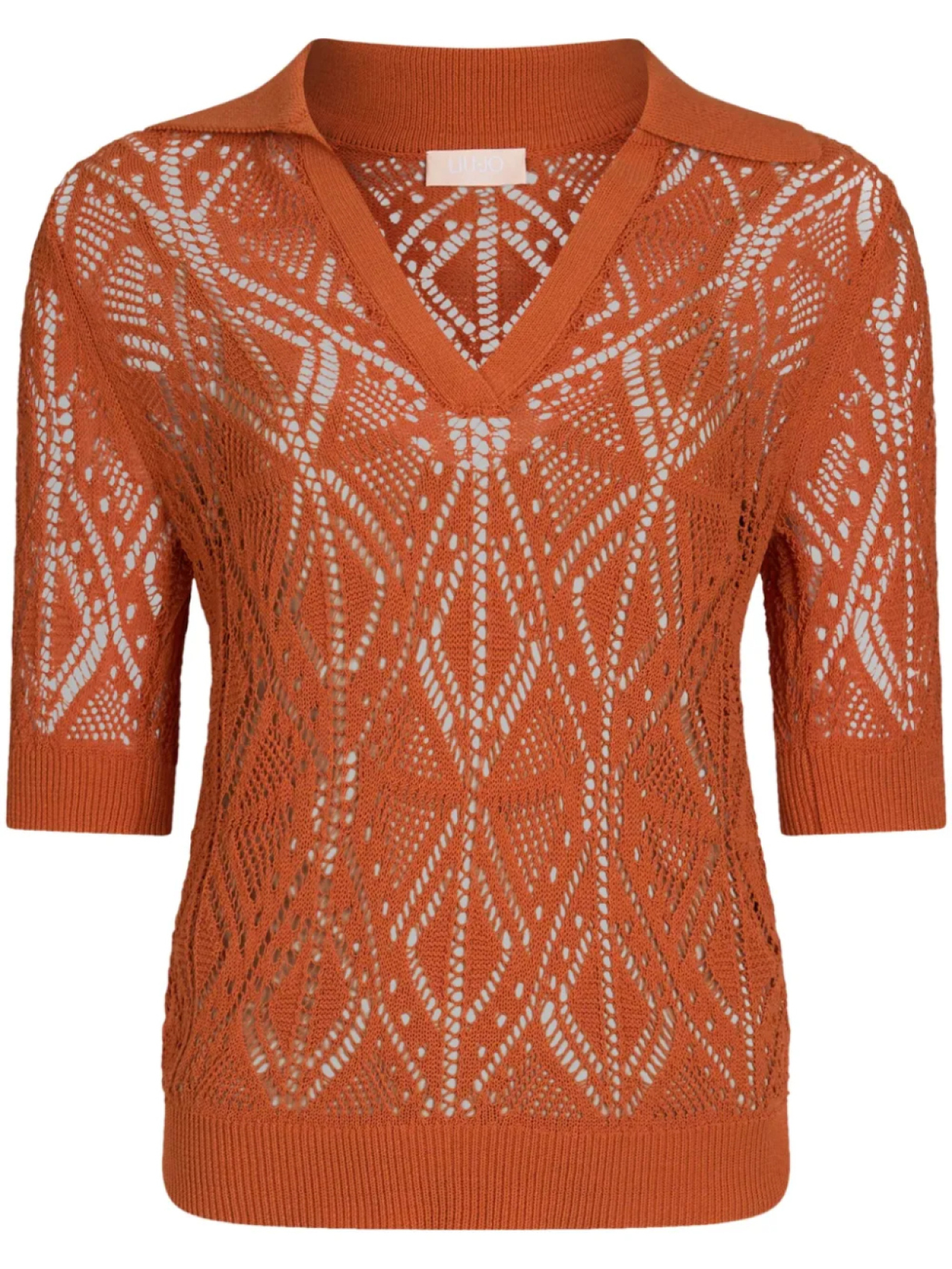 Джемпер крючком из хлопковой смеси LIU JO, оранжевый
Джемпер крючком из хлопковой смеси LIU JO, оранжевый