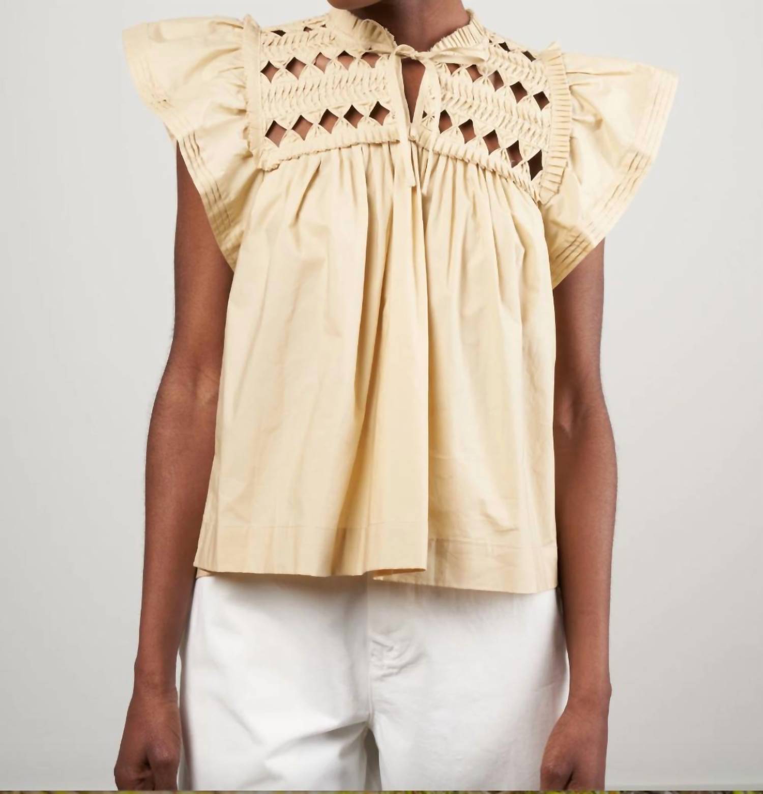 Фиби Хлопок 3-4 Топ со сборками в сливочном цвете SEA, цвет butter
Фиби Хлопок 3-4 Топ со сборками в сливочном цвете SEA, цвет butter