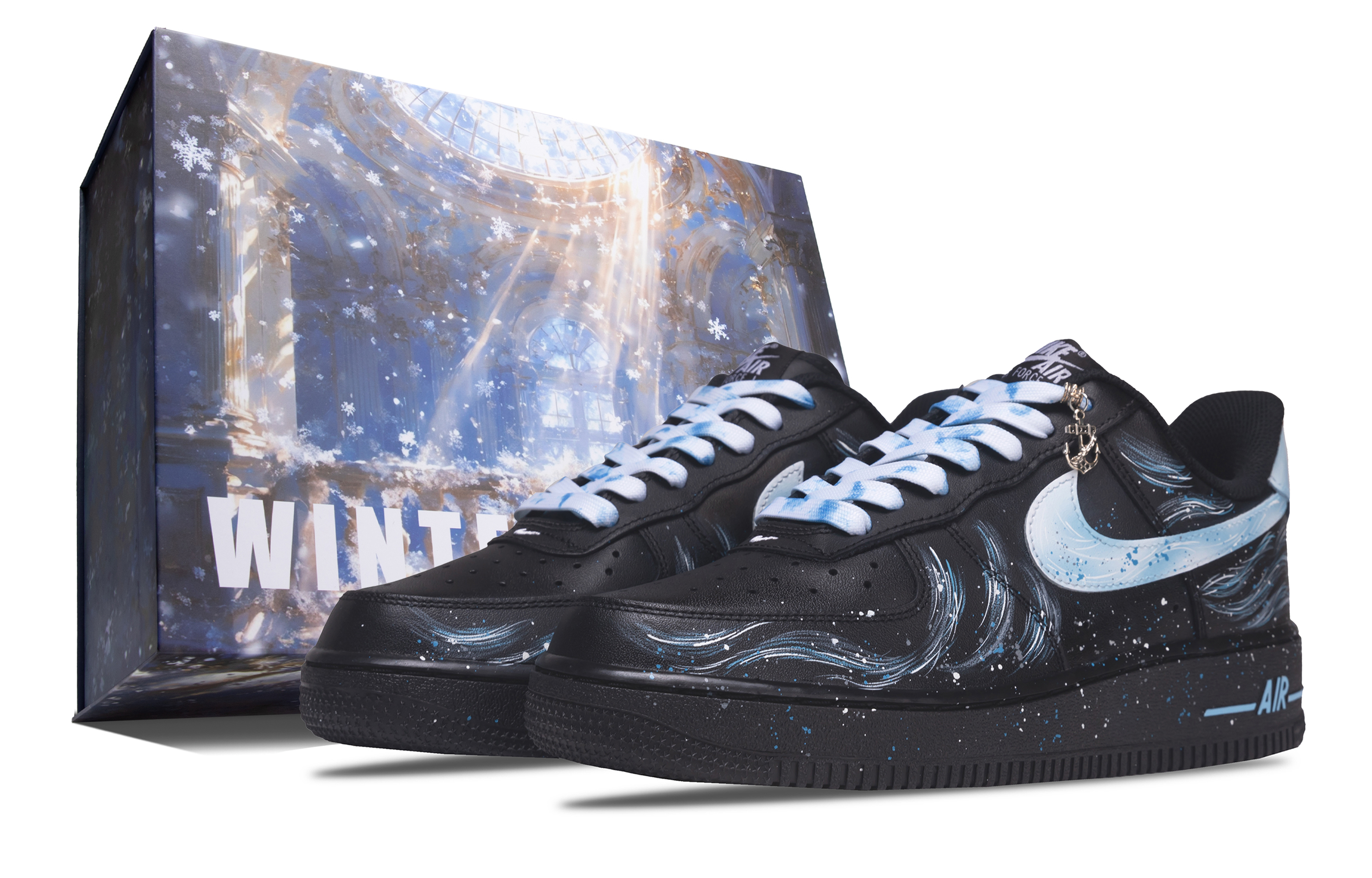 Nike Кроссовки для скейтбординга Air Force 1 Galaxy Realm Abrasion Resistant Low top Unisex черно-синие
Nike Кроссовки для скейтбординга Air Force 1 Galaxy Realm Abrasion Resistant Low top Unisex черно-синие
