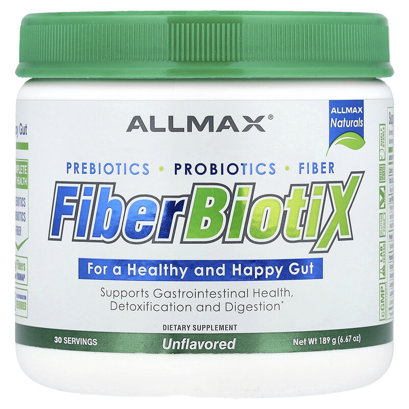 ALLMAX, FiberBiotiX, без добавок, 189 г (6,67 унции) 
ALLMAX, FiberBiotiX, без добавок, 189 г (6,67 унции)