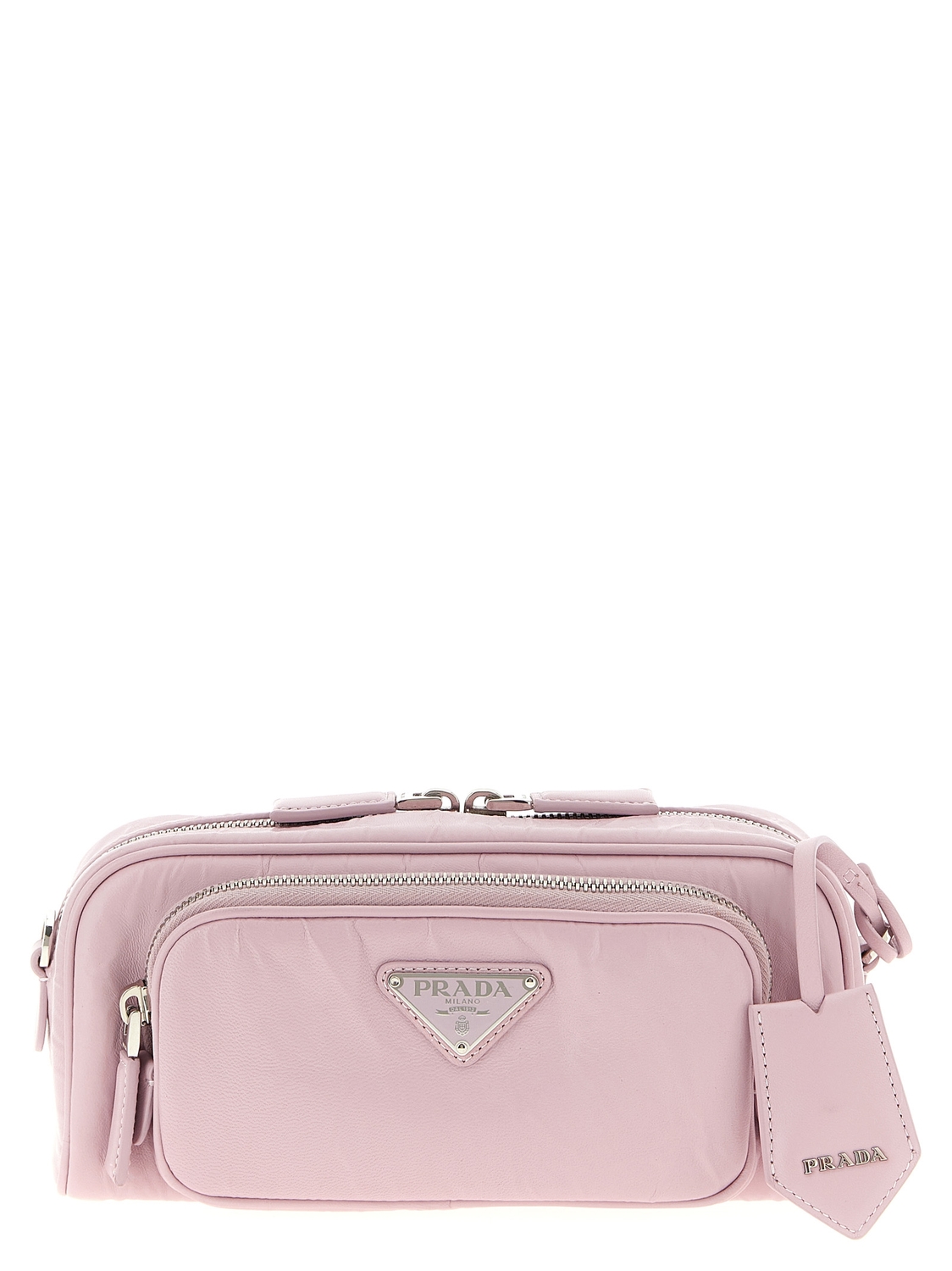 Сумка через плечо из состаренной наппы с логотипом Prada, розовый
Сумка через плечо из состаренной наппы с логотипом Prada, розовый