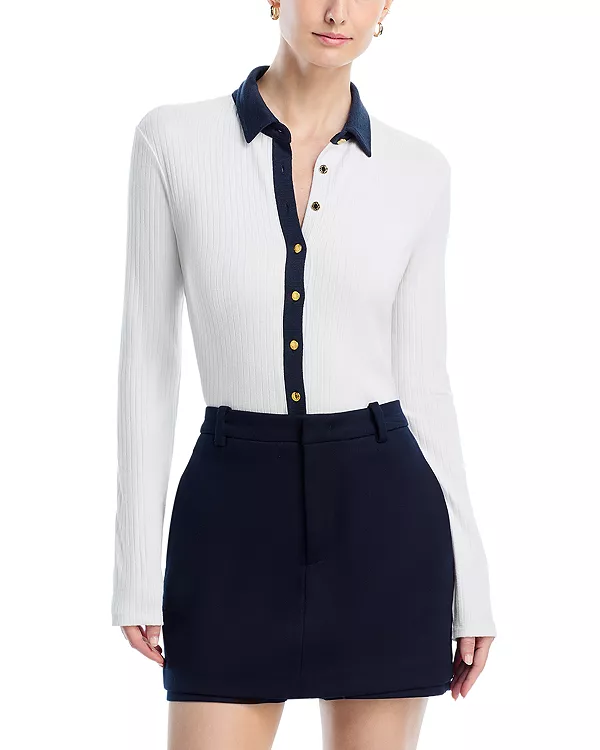 Вязаная контрастная рубашка-поло Rag & Bone, белый
Вязаная контрастная рубашка-поло Rag & Bone, белый