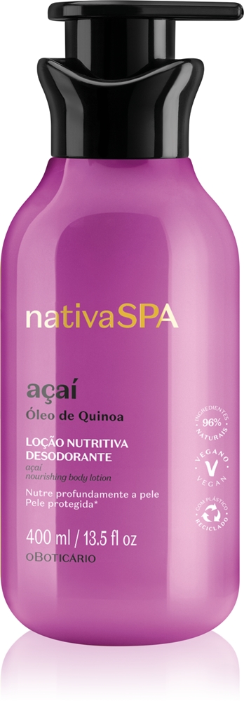 Увлажняющий лосьон для тела Nativa Spa Acai Oboticário, 400 мл
Увлажняющий лосьон для тела Nativa Spa Acai Oboticário, 400 мл