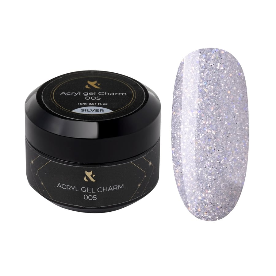 Fox Acryl Gel Charm 005 Silver 15 мл TM F.O.X 
Fox Acryl Gel Charm 005 Silver 15 мл TM F.O.X