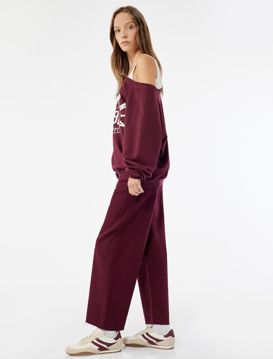 Джинсы свободного кроя Koton, бордовый
Джинсы свободного кроя Koton, бордовый