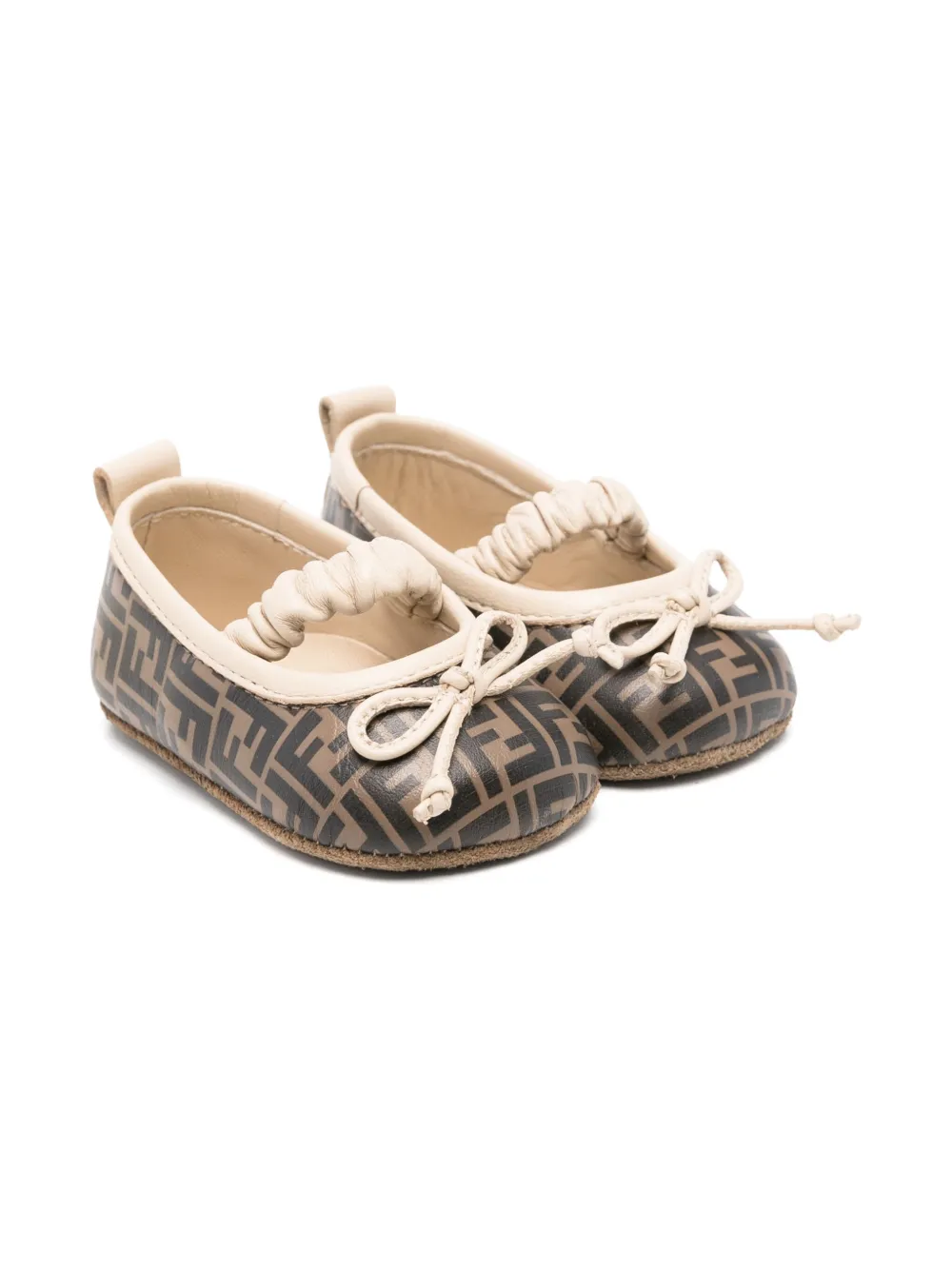 Балетки с узором FF FENDI KIDS, коричневый 
Балетки с узором FF FENDI KIDS, коричневый