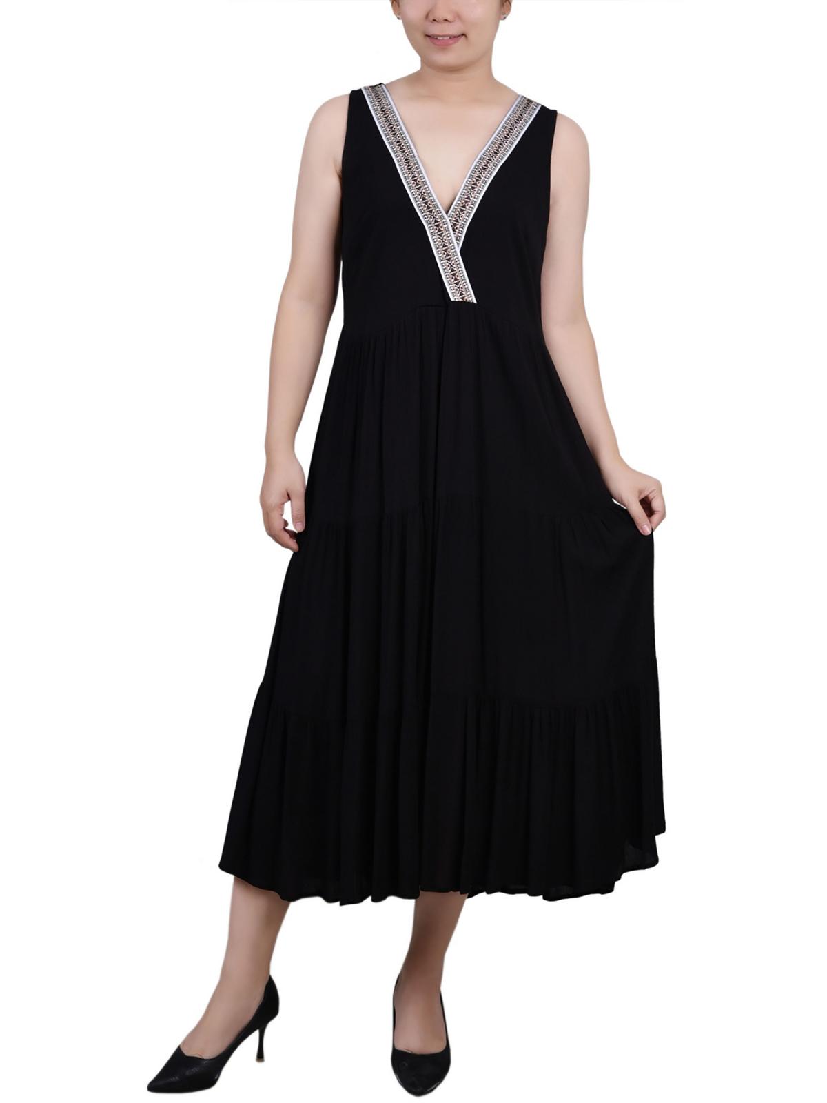 Женское многоярусное длинное платье макси для миниатюрных женщин NY Collection, черный
Женское многоярусное длинное платье макси для миниатюрных женщин NY Collection, черный