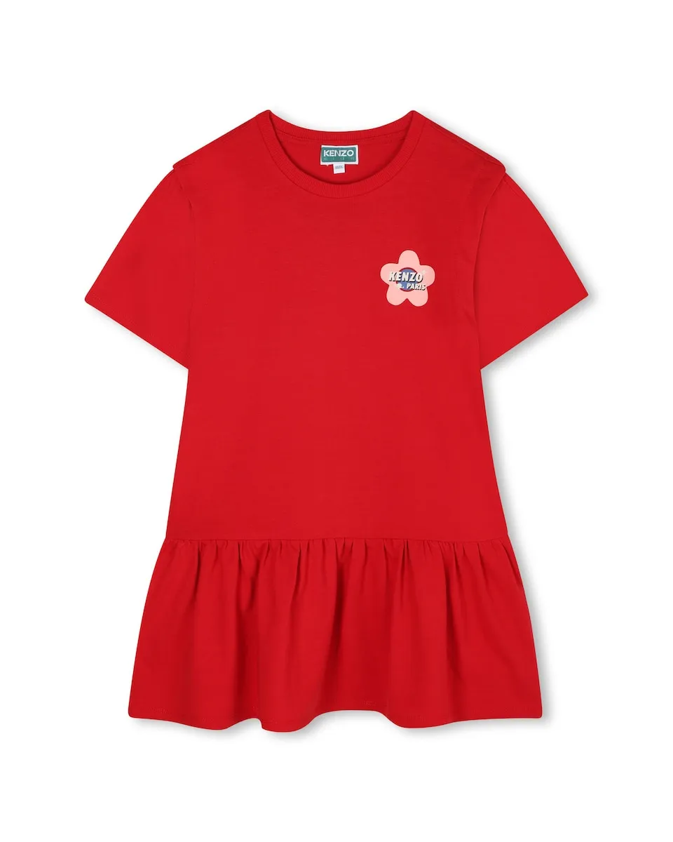 Детское платье красного цвета из хлопка Kenzo Kids
Детское платье красного цвета из хлопка Kenzo Kids
