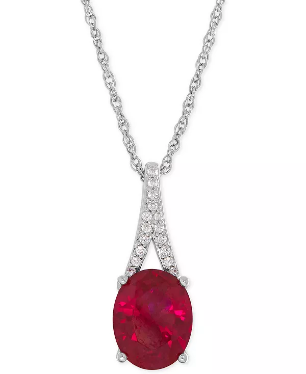 Ожерелье с подвеской из стерлингового серебра с выращенными в лаборатории рубинами (3-5/8 карата) и белыми сапфирами Macy'S, silver
Ожерелье с подвеской из стерлингового серебра с выращенными в лаборатории рубинами (3-5/8 карата) и белыми сапфирами Macy'S, silver