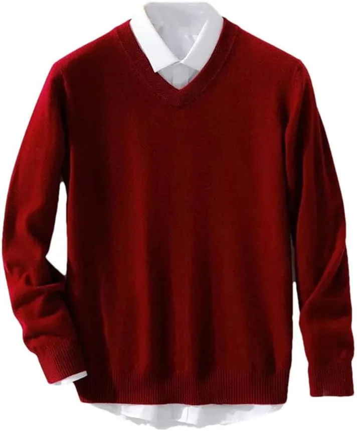 Мужской вязаный свитер V-образным вырезом
Мужской вязаный свитер V-образным вырезом