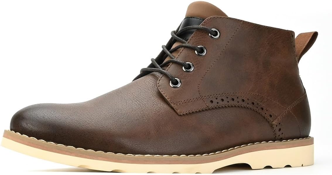 Мужские повседневные кожаные ботинки Santimon Chukka на шнуровке, легкие, нескользящие, удобные ботинки до щиколотки, коричневый
Мужские повседневные кожаные ботинки Santimon Chukka на шнуровке, легкие, нескользящие, удобные ботинки до щиколотки, коричневый