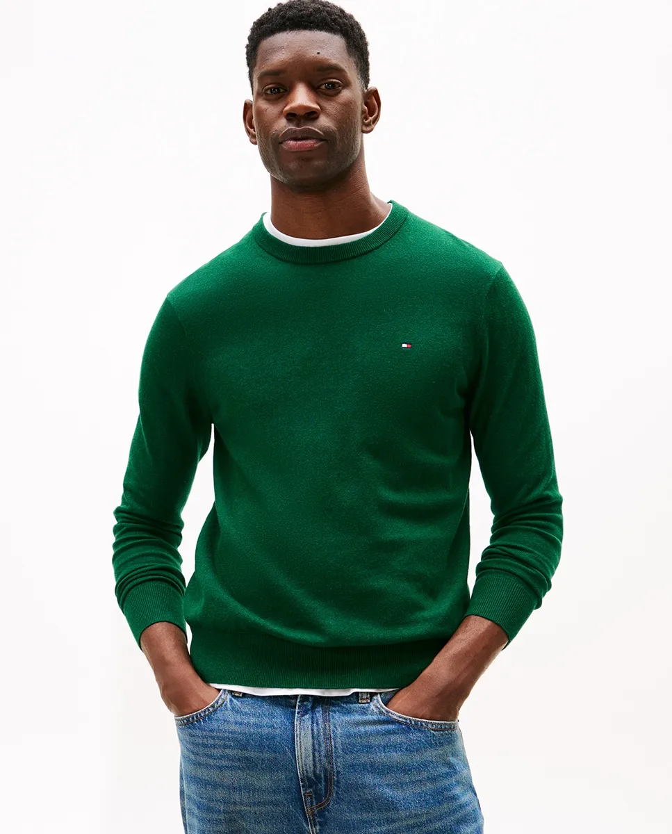 Мужской однотонный свитер с круглым вырезом Tommy Hilfiger, темно-зеленый
Мужской однотонный свитер с круглым вырезом Tommy Hilfiger, темно-зеленый