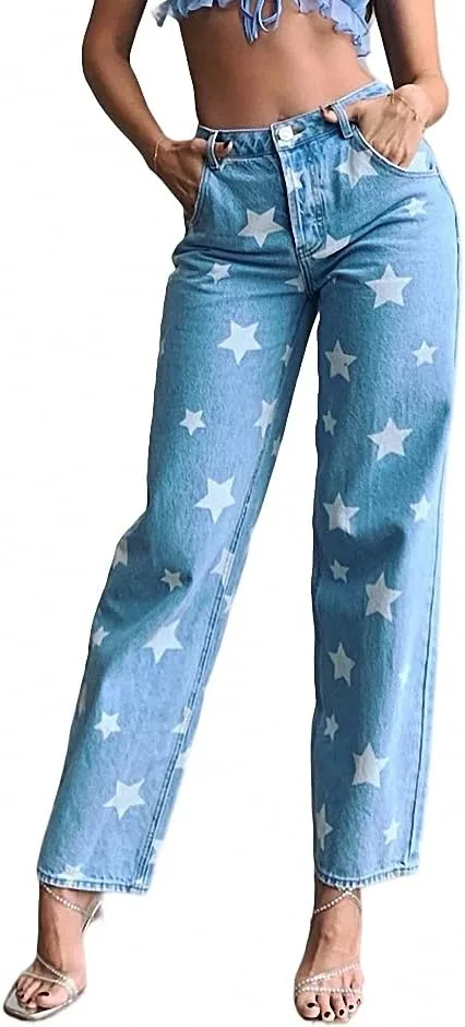 Женские джинсы с высокой талией и принтом пятиконечной звезды LDNINE
Женские джинсы с высокой талией и принтом пятиконечной звезды LDNINE