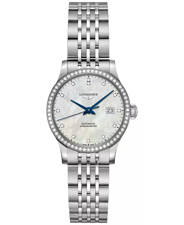 Женские швейцарские автоматические часы Record Collection с бриллиантами (0,5 карат) на стальном браслете, 30 мм Longines
Женские швейцарские автоматические часы Record Collection с бриллиантами (0,5 карат) на стальном браслете, 30 мм Longines