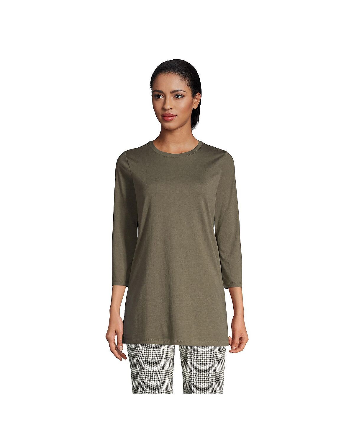 Женская хлопковая туника с круглым вырезом Supima с рукавом 3/4 Lands' End
Женская хлопковая туника с круглым вырезом Supima с рукавом 3/4 Lands' End