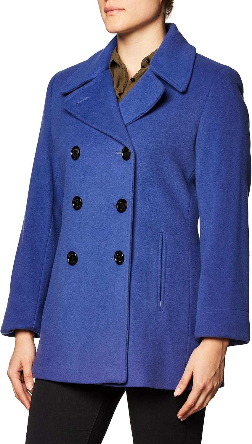 Calvin Klein Женское двубортное шерстяное пальто с поясом, Classic Royal Blue 
Calvin Klein Женское двубортное шерстяное пальто с поясом, Classic Royal Blue