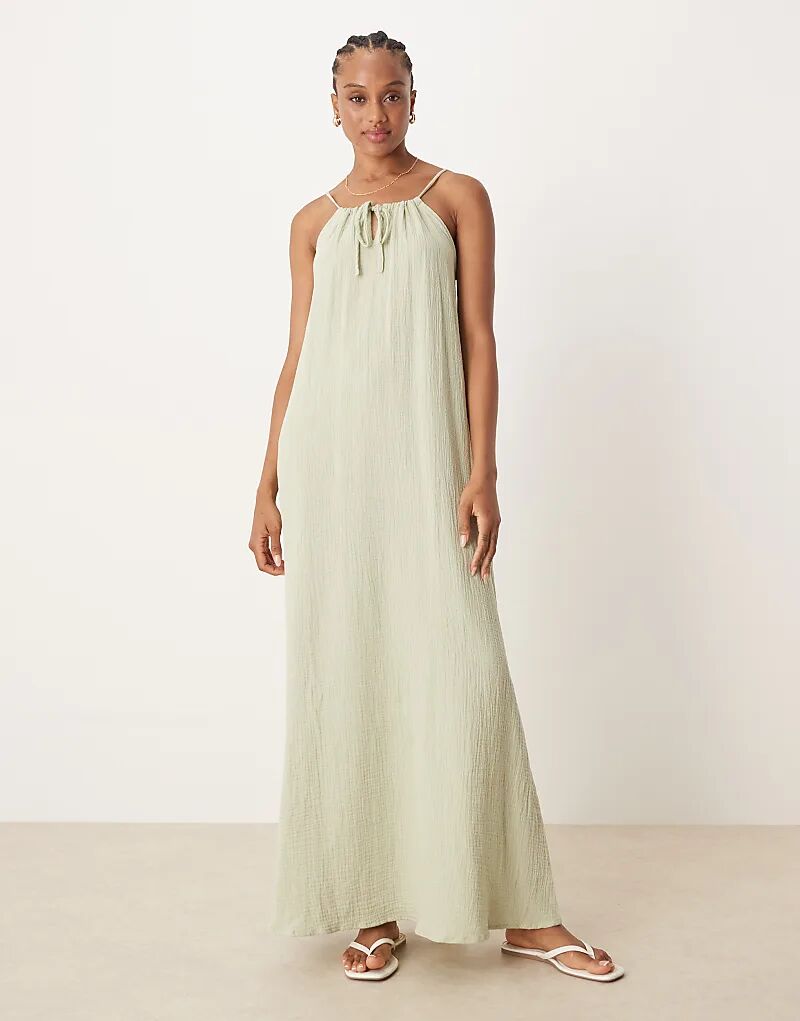JDY Высокое платье макси из марли цвета шалфея
JDY Высокое платье макси из марли цвета шалфея