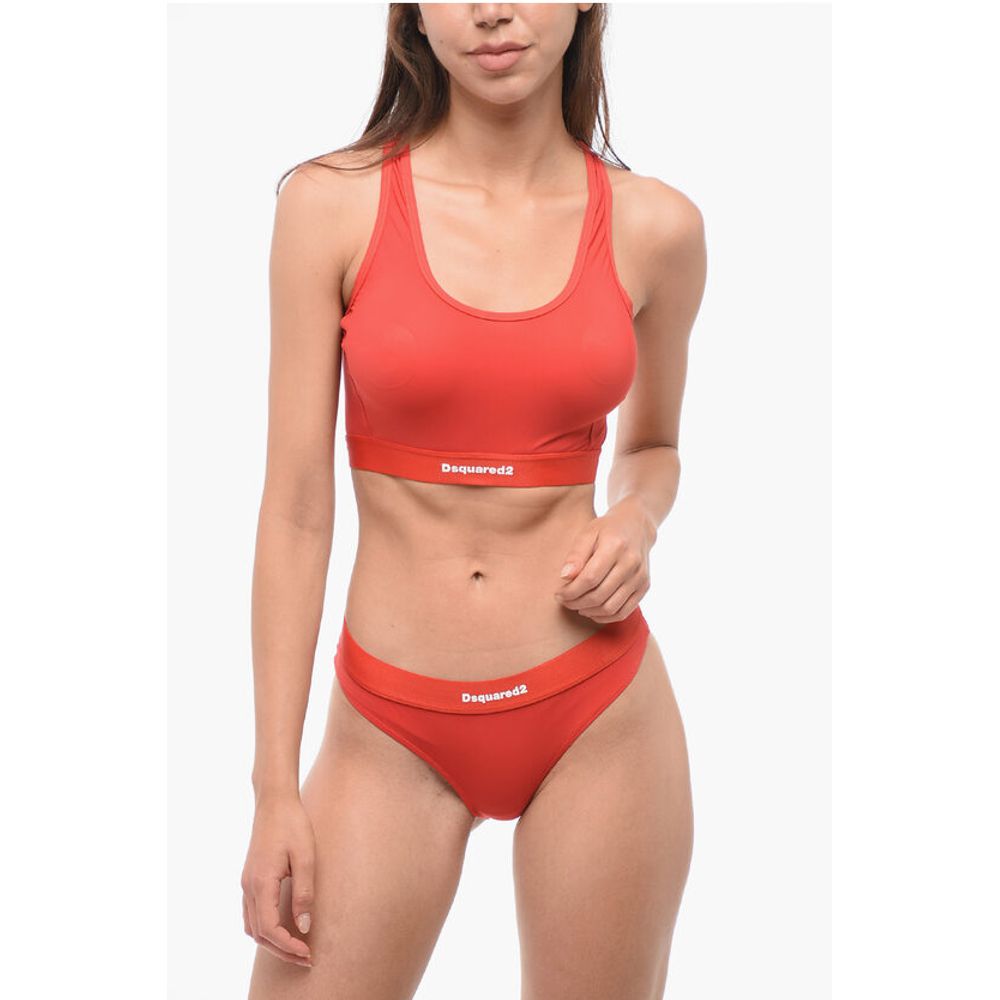 Спортивный топ из однотонного нейлона-стрейча Dsquared2, красный
Спортивный топ из однотонного нейлона-стрейча Dsquared2, красный