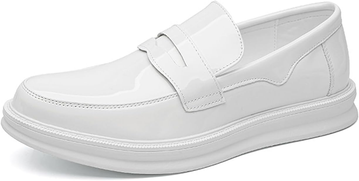 Мужские лоферы на платформе с отделкой из лакированной кожи, без шнурков, с пуговицей, модные низкие, удобные, с мягкой подошвой, нескользящие, деловые и формальные туфли, для свадьбы, вечеринки и вождения Amazideal, белый
Мужские лоферы на платформе с отделкой из лакированной кожи, без шнурков, с пуговицей, модные низкие, удобные, с мягкой подошвой, нескользящие, деловые и формальные туфли, для свадьбы, вечеринки и вождения Amazideal, белый
