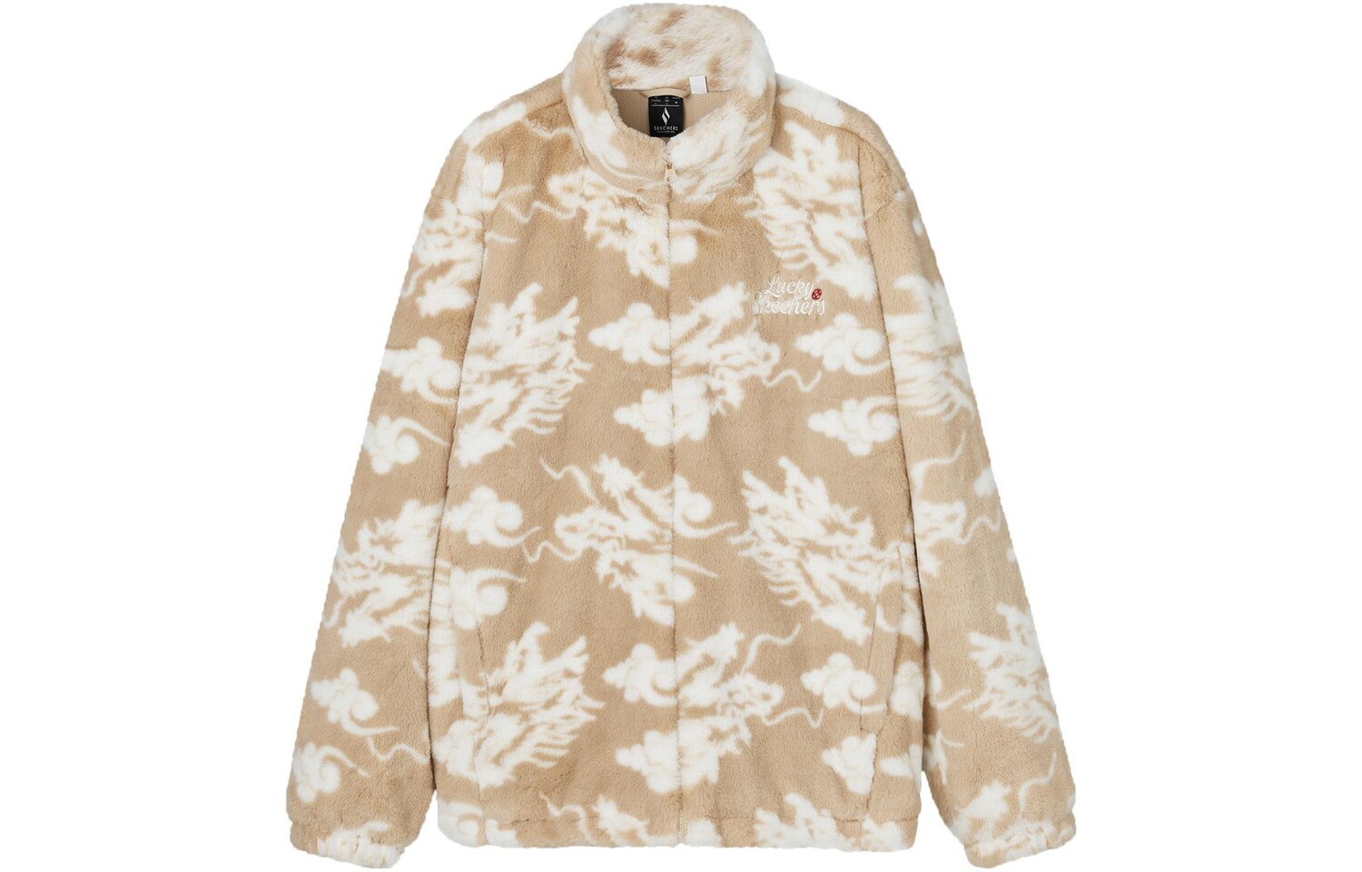 Новогодняя флисовая куртка унисекс цвета хаки с рисунком дракона на всю длину / 040W Skechers
Новогодняя флисовая куртка унисекс цвета хаки с рисунком дракона на всю длину / 040W Skechers