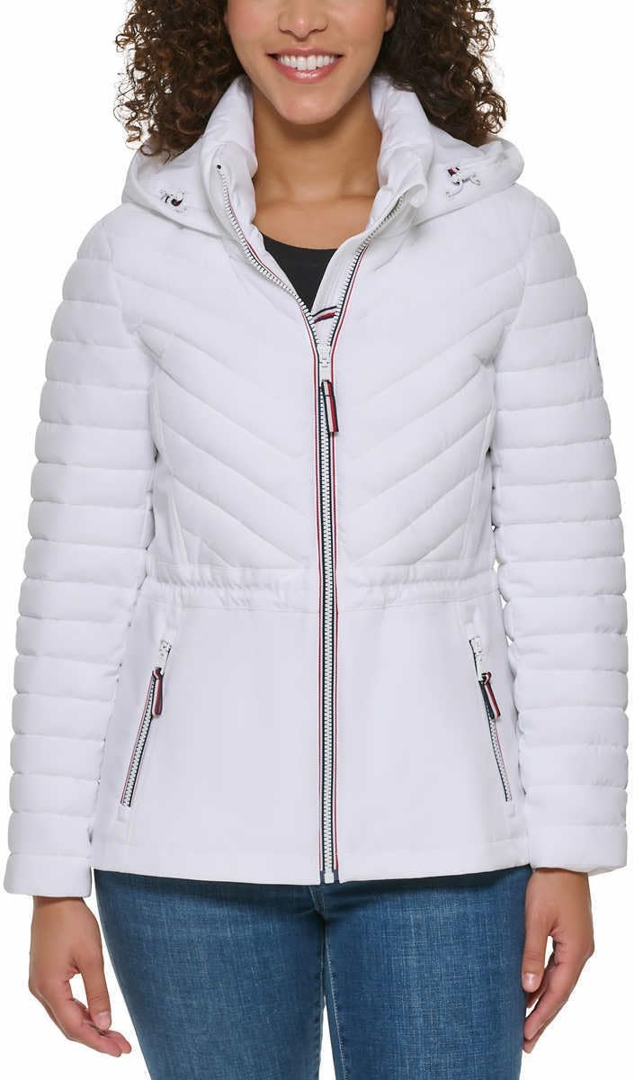 Женская стеганая куртка Tommy Hilfiger, легкая, с капюшоном и шнурком, White
Женская стеганая куртка Tommy Hilfiger, легкая, с капюшоном и шнурком, White