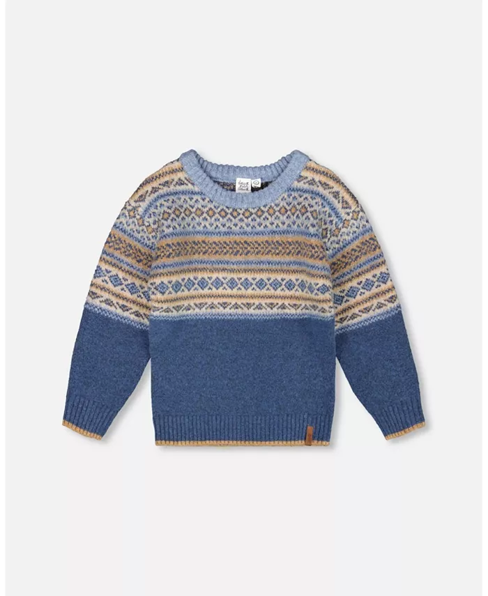 Свитер норвежской жаккардовой вязки для мальчиков, синий с кремовым оттенком - Малыш|Ребёнок Deux par Deux
Свитер норвежской жаккардовой вязки для мальчиков, синий с кремовым оттенком - Малыш|Ребёнок Deux par Deux