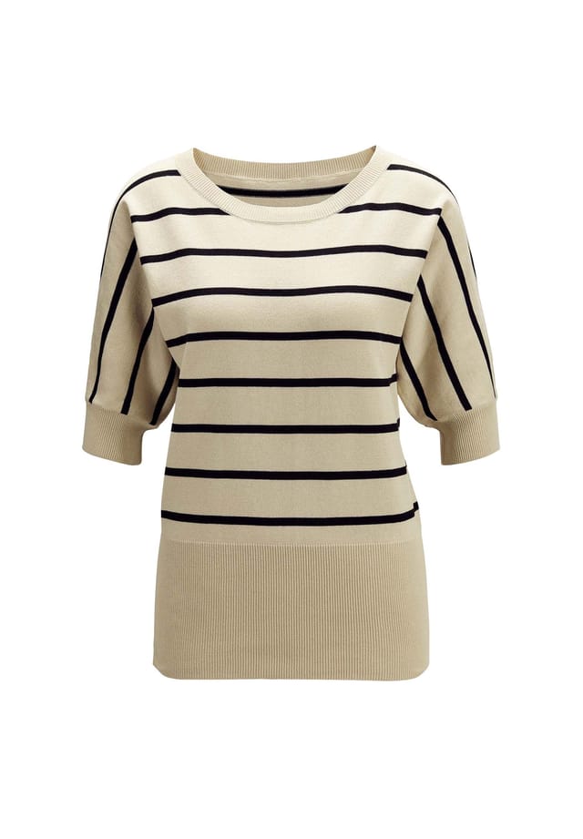 Полосатый свитер с короткими рукавами и широким поясом. Madeleine, мультиколор
Полосатый свитер с короткими рукавами и широким поясом. Madeleine, мультиколор