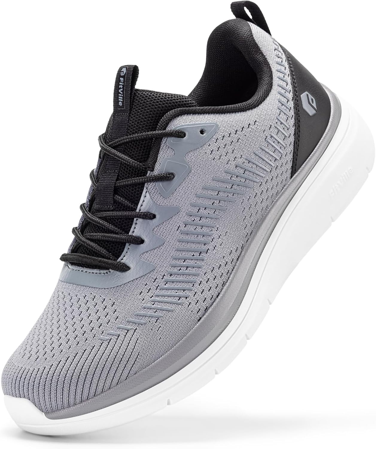 Мужские прогулочные кроссовки FitVille с широкой посадкой, удобные ортопедические кроссовки, легкие теннисные кроссовки для тренировок в спортзале при подошвенном фасците - Cloud Wanderer V20, черный/серый
Мужские прогулочные кроссовки FitVille с широкой посадкой, удобные ортопедические кроссовки, легкие теннисные кроссовки для тренировок в спортзале при подошвенном фасците - Cloud Wanderer V20, черный/серый