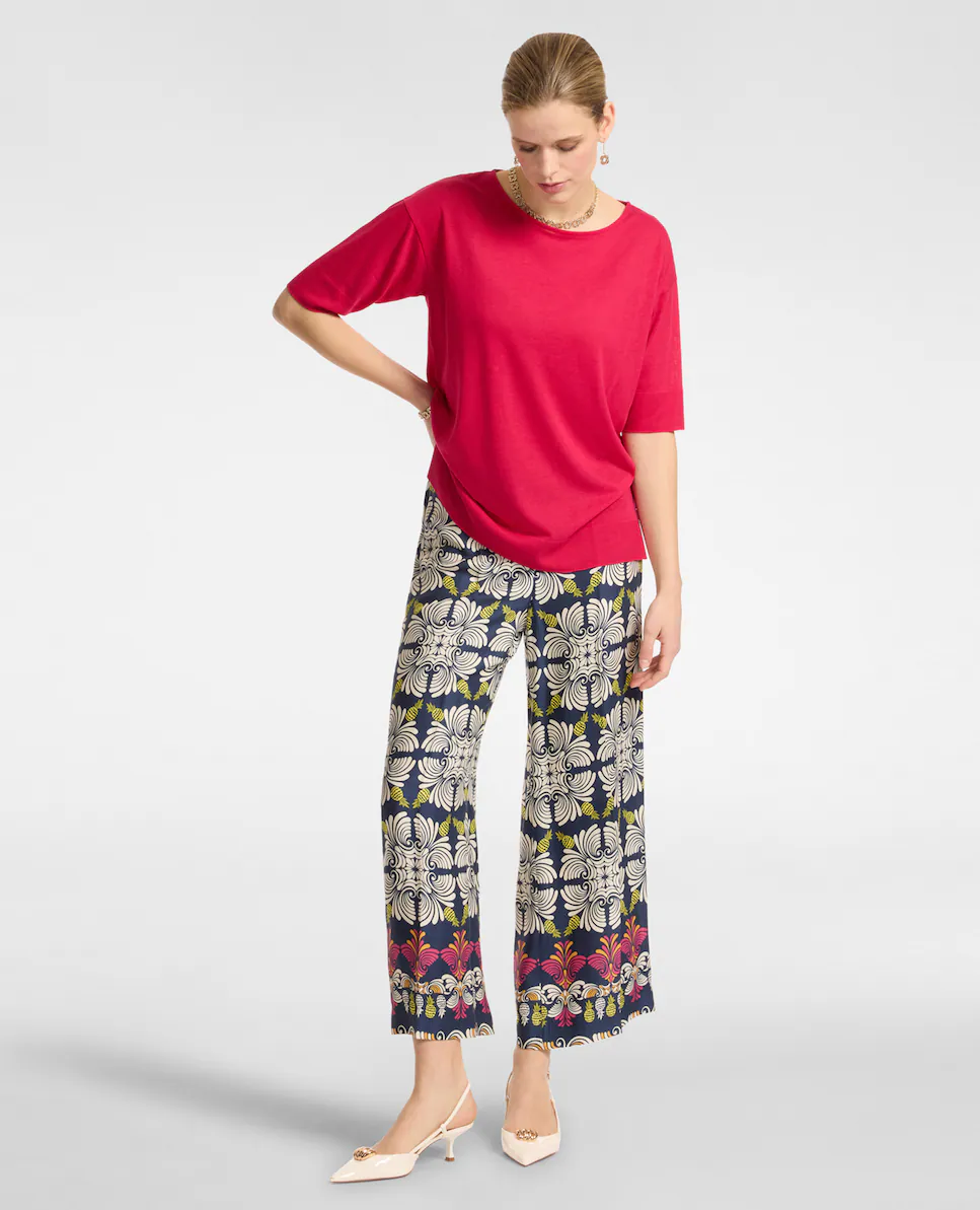 Женская трикотажная футболка с рукавом до локтя Elena Miró, красный
Женская трикотажная футболка с рукавом до локтя Elena Miró, красный