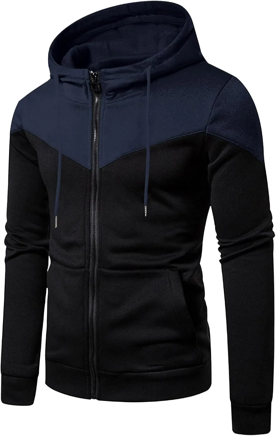 Мужская толстовка с капюшоном на молнии, цветной блок, с карманом
Мужская толстовка с капюшоном на молнии, цветной блок, с карманом