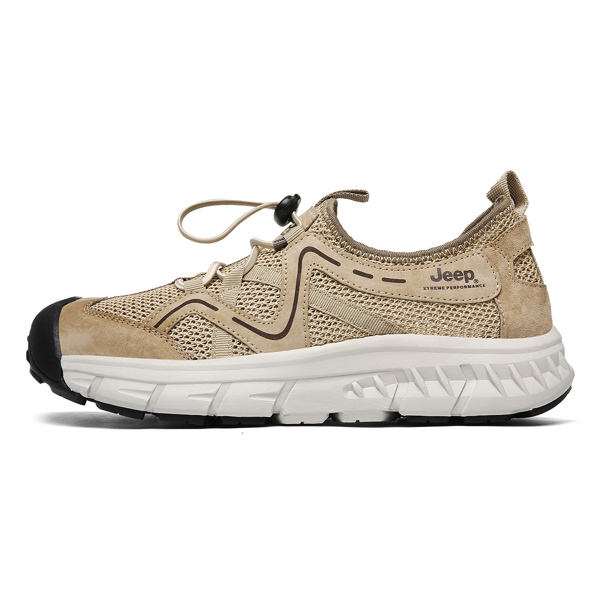 Jeep Мужские низкие треккинговые туфли для альпинизма и пеших походов черно-серо-белые песочные, цвет Sand 
Jeep Мужские низкие треккинговые туфли для альпинизма и пеших походов черно-серо-белые песочные, цвет Sand
