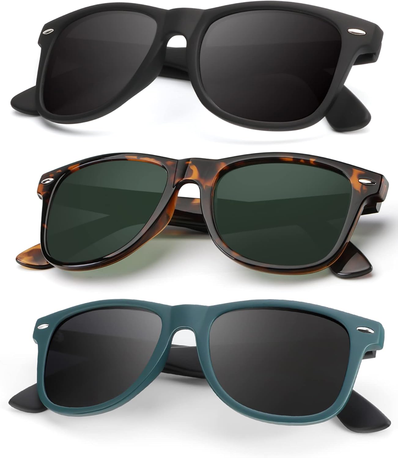 Поляризованные солнцезащитные очки KALIYADI для мужчин и женщин, матовые линзы, цветные зеркальные линзы, защита от УФ-излучения (3 шт.), Black/Tortoise G15/Green Black
Поляризованные солнцезащитные очки KALIYADI для мужчин и женщин, матовые линзы, цветные зеркальные линзы, защита от УФ-излучения (3 шт.), Black/Tortoise G15/Green Black