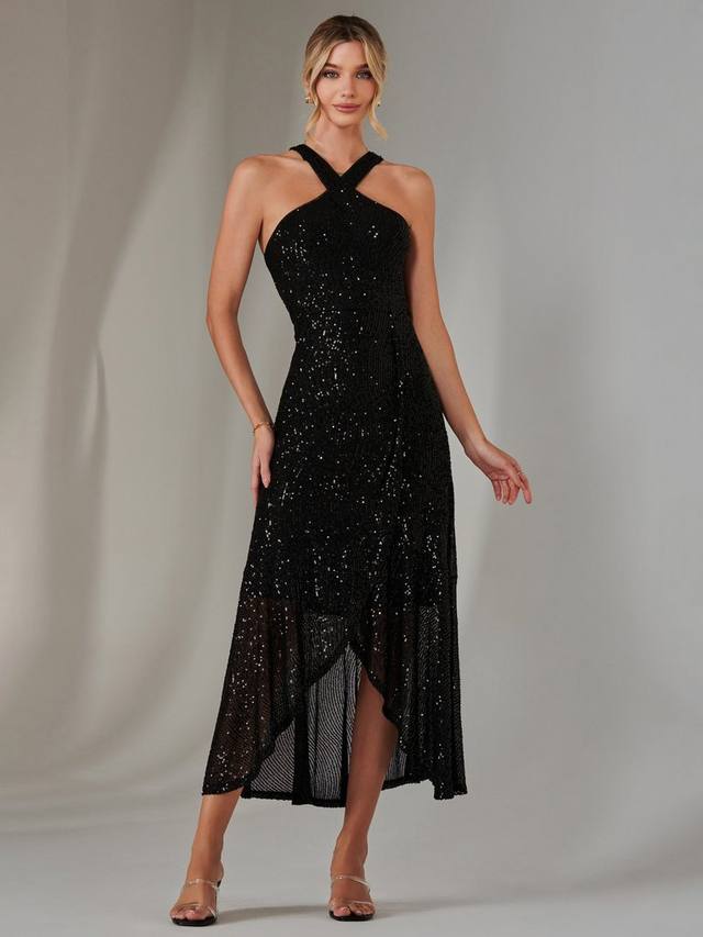 Макси-платье с оборками на подоле и перекрестным вырезом Jolie Moi, черный
Макси-платье с оборками на подоле и перекрестным вырезом Jolie Moi, черный