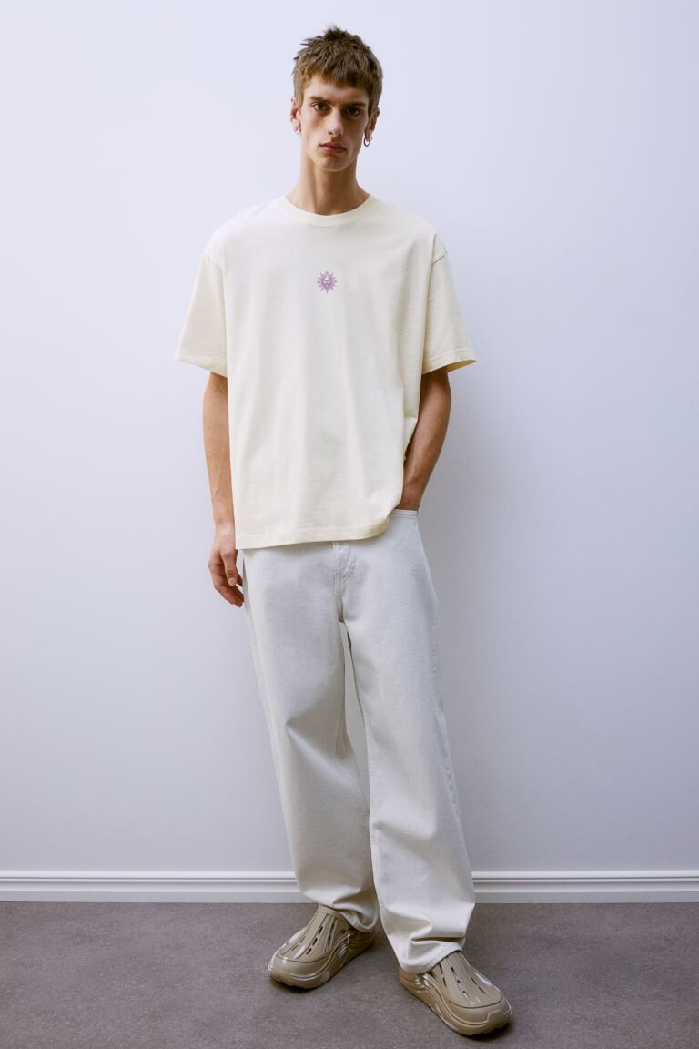 Футболка с принтом свободного кроя H&M, бежевый
Футболка с принтом свободного кроя H&M, бежевый