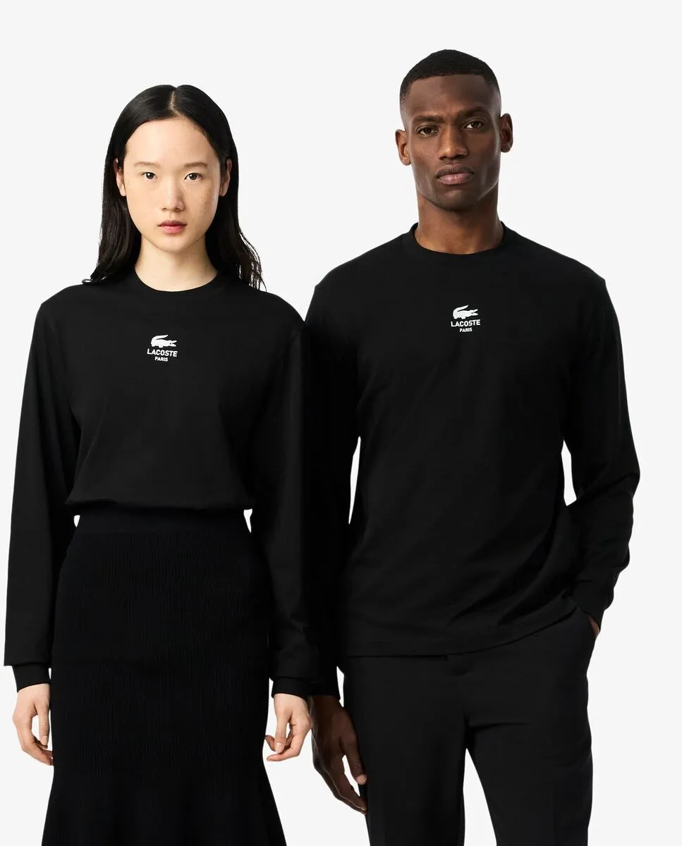 Унисекс-футболка с длинным рукавом с принтом черного цвета Lacoste
Унисекс-футболка с длинным рукавом с принтом черного цвета Lacoste