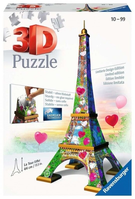 Ravensburger, пазл, 3D Buildings Eiffel Tower Love, 216 шт.
Ravensburger, пазл, 3D Buildings Eiffel Tower Love, 216 шт.
