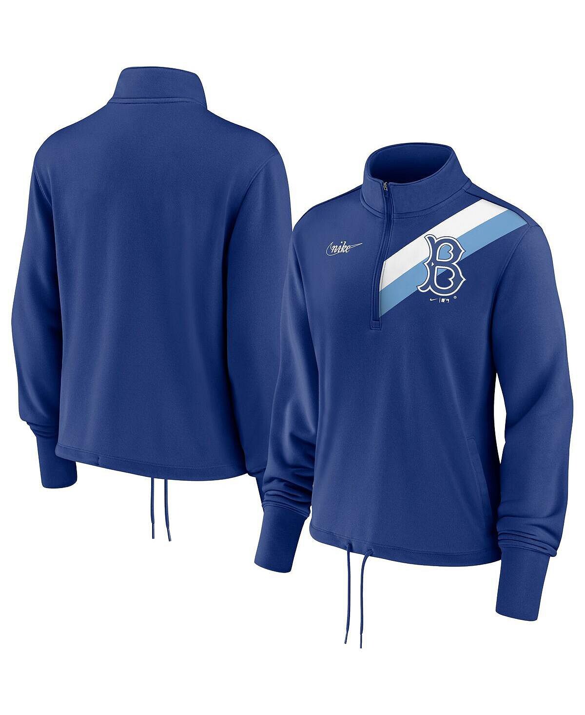 Женский пуловер с молнией до половины длины Royal Brooklyn Dodgers Cooperstown Collection в полоску с перемоткой назад Nike
Женский пуловер с молнией до половины длины Royal Brooklyn Dodgers Cooperstown Collection в полоску с перемоткой назад Nike