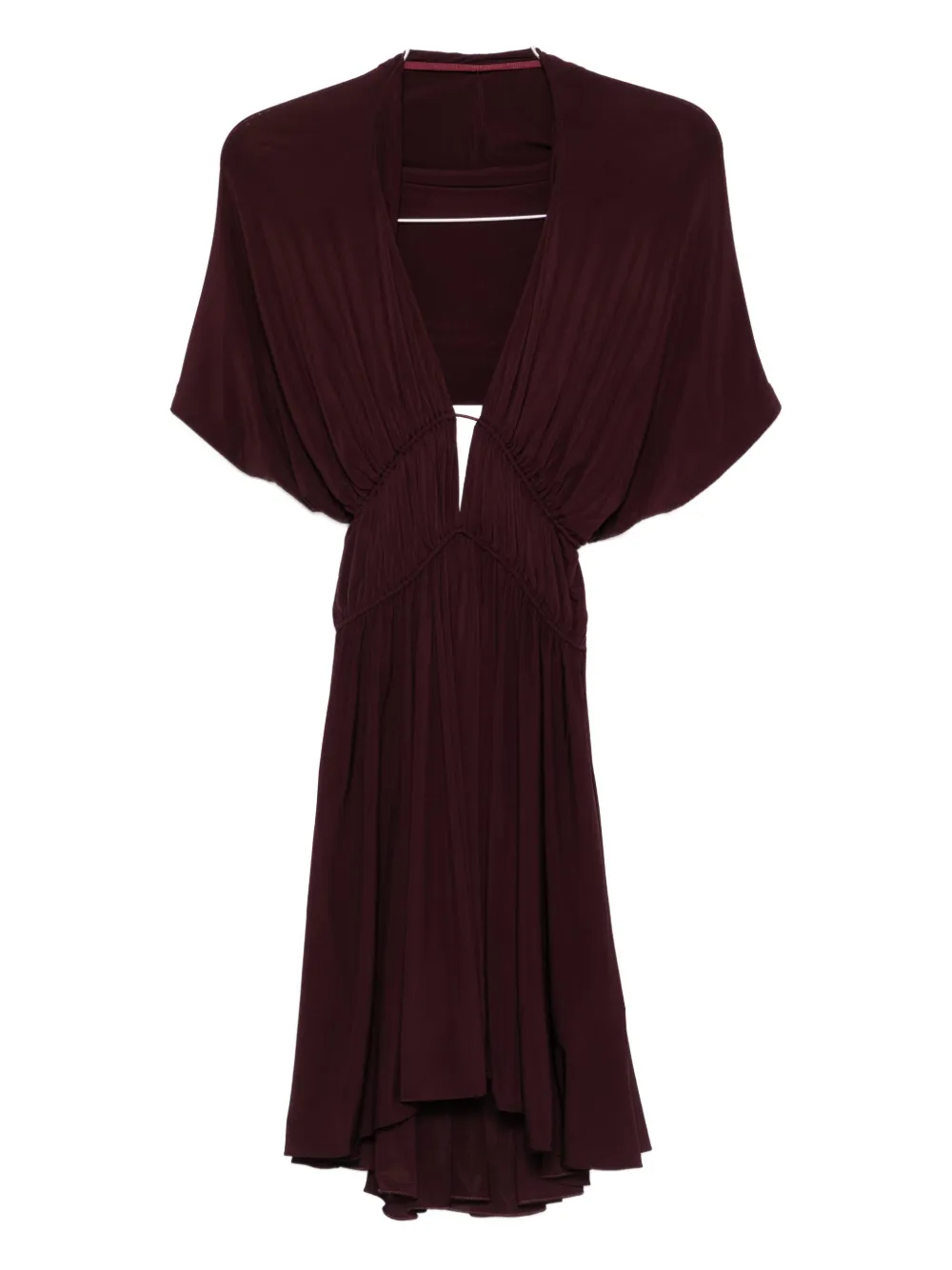 Платье дневное с V-образным вырезом и сборками Alaïa, красный
Платье дневное с V-образным вырезом и сборками Alaïa, красный