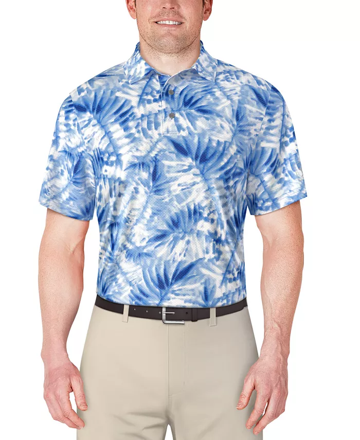 Мужская поло с тропическим принтом в виде листьев PGA TOUR, синий
Мужская поло с тропическим принтом в виде листьев PGA TOUR, синий