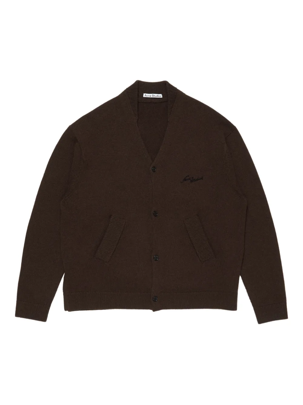 Кардиган с вышитым логотипом на пуговицах Acne Studios, коричневый
Кардиган с вышитым логотипом на пуговицах Acne Studios, коричневый