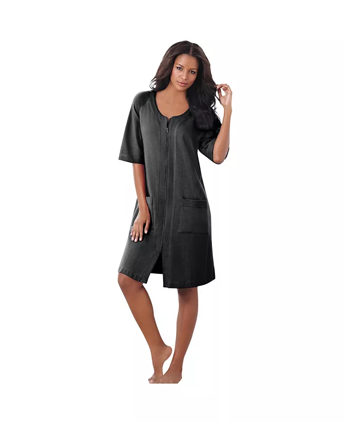 Короткий халат из французского терри с застежкой-молнией спереди больших размеров Dreams & Co., черный
Короткий халат из французского терри с застежкой-молнией спереди больших размеров Dreams & Co., черный