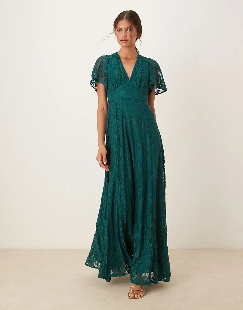 Платье макси Maya Lace с V-образным вырезом и рукавами-ангелами изумрудно-зеленого цвета
Платье макси Maya Lace с V-образным вырезом и рукавами-ангелами изумрудно-зеленого цвета