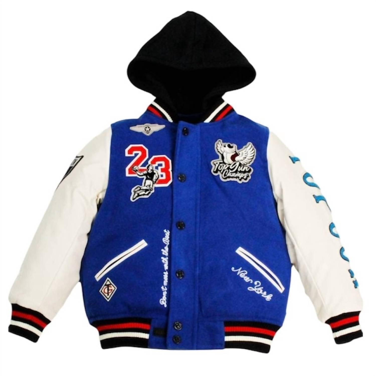 Детская бейсбольная куртка "Летающая легенда" для мальчиков в сине-белом цвете Top Gun
Детская бейсбольная куртка "Летающая легенда" для мальчиков в сине-белом цвете Top Gun