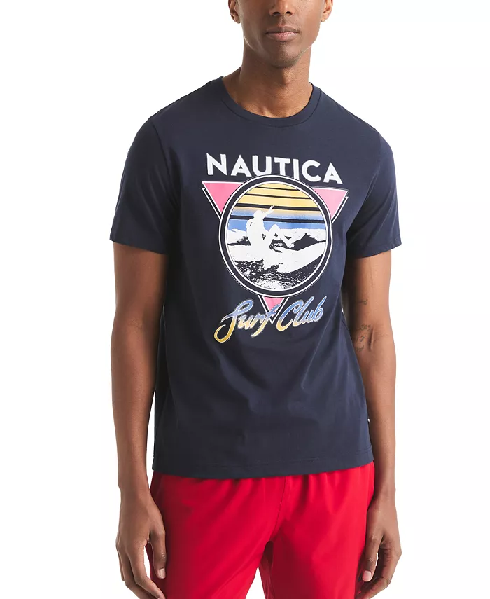 Мужская футболка Surf Club с логотипом Nautica, синий 
Мужская футболка Surf Club с логотипом Nautica, синий