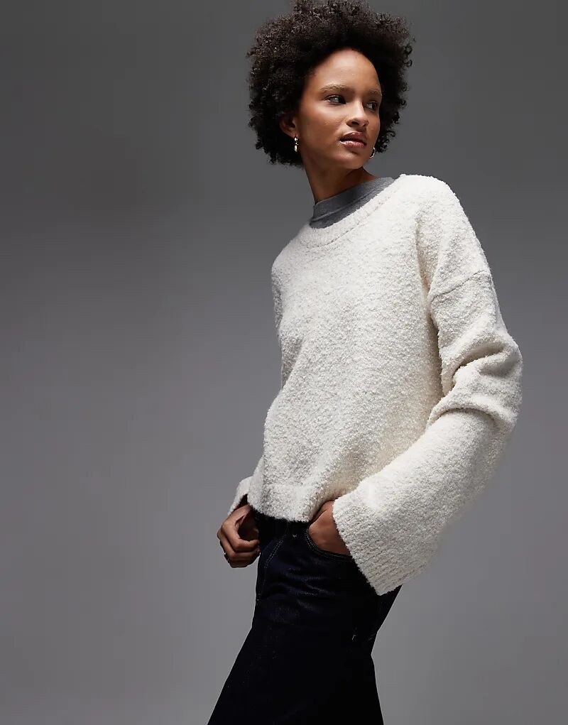 Вязаный джемпер ASOS DESIGN из пушистой пряжи букле с широкими рукавами цвета экрю
Вязаный джемпер ASOS DESIGN из пушистой пряжи букле с широкими рукавами цвета экрю