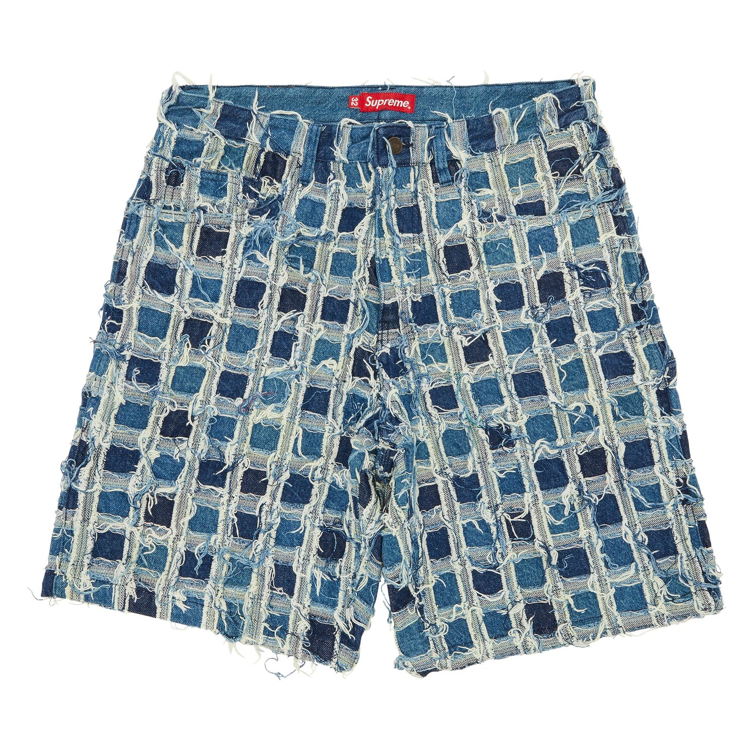 Мешковатые джинсовые шорты Supreme с потертостями в стиле пэчворк, цвет Washed Blue
Мешковатые джинсовые шорты Supreme с потертостями в стиле пэчворк, цвет Washed Blue