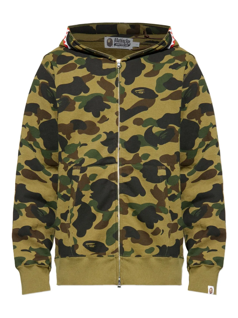 Худи с акульим принтом 1st Camo A Bathing Ape, зеленый 
Худи с акульим принтом 1st Camo A Bathing Ape, зеленый